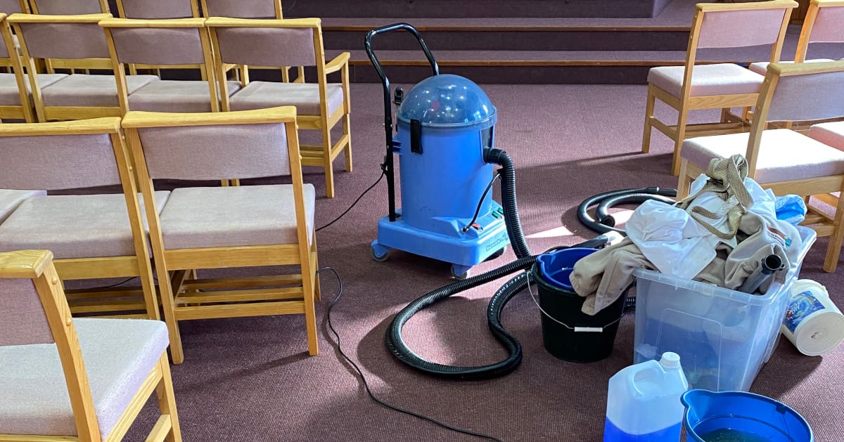 Chair cleaning at a church
