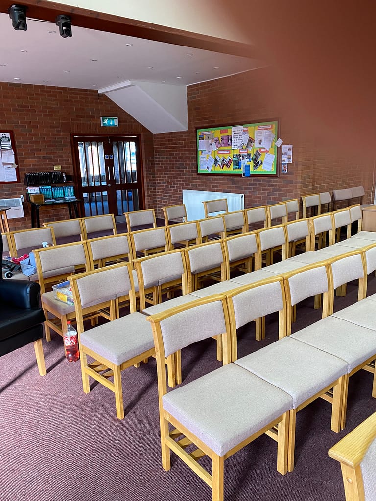 chairs cleaned at a church